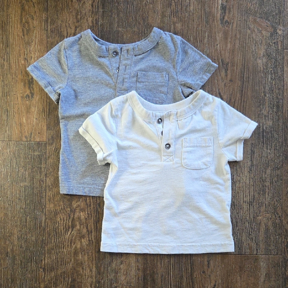 Cat & Jack Gray and White Short Sleeve Tees